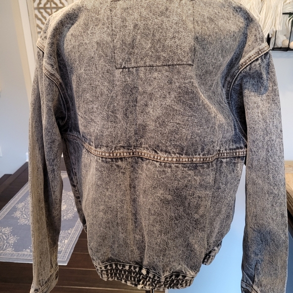 Ruff Stuff Vintage 90's Gray Denim Jean Jacket Patches •Size Kids XL/Women Small - Picture 7 of 13